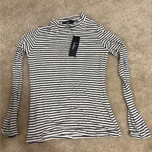 Lulus black and white striped long sleeve shirt. Never worn.